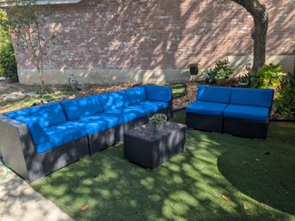 Ohana depot Outdoor Wicker Sectional Sofa Set with Coffee Table