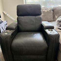 Charcoal Leather Recliner