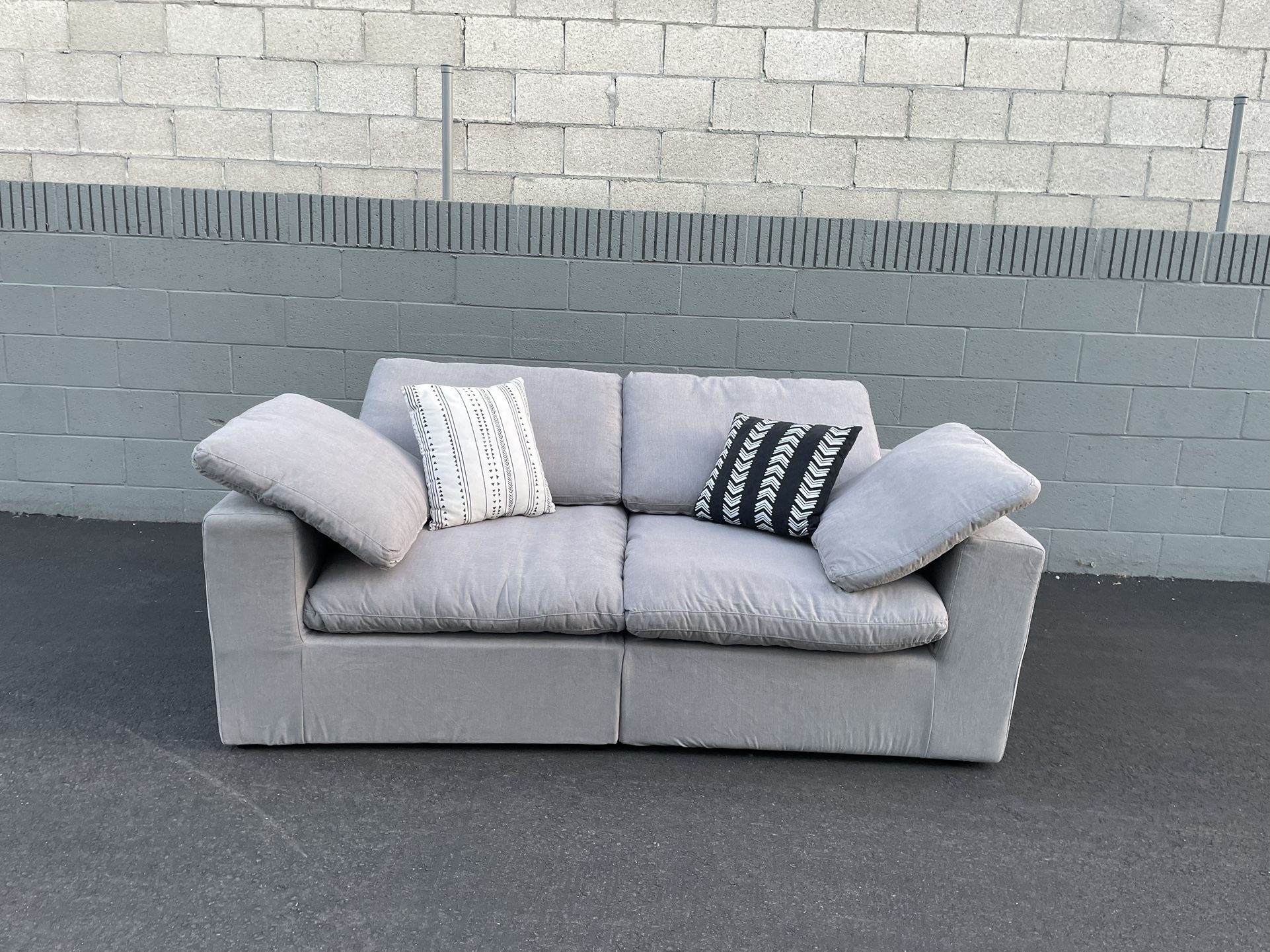 (NEW!!) Grey Cloud Loveseat Couch