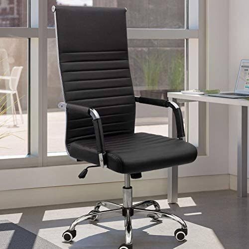 New Heavy Duty Office Chair Mid Back PU Leather Executive Conference Chair Adjustable Swivel Chair Computer Chair Ergonomic Chair New in box T-oc79p0