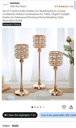 Gold and Crystal Candle Holders