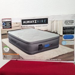AlwayzAire 20" Queen Air Mattress with Built-in Advanced Dual Pump Technology camping Mattress 

