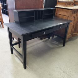 Nice Student Or Home Desk. Black. 2 Drawers. Removable Hutch 