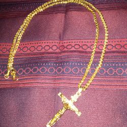 Gold Chain And Cross 