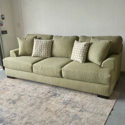 Living Spaces Harper Down Green Sofa