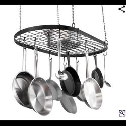 Hanging Pot Rack with Extra Hooks 