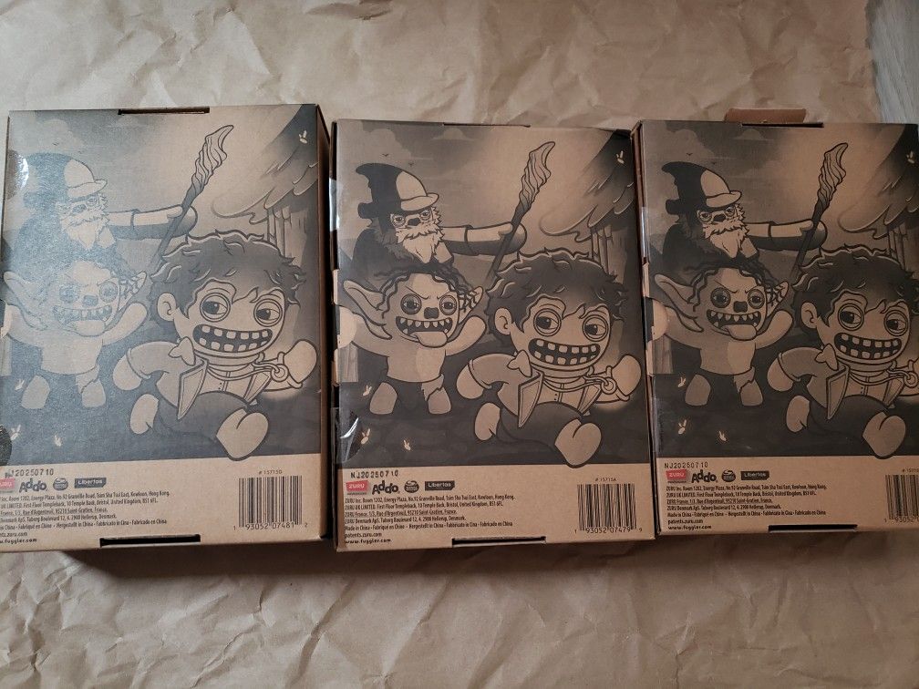 Set Of 3 Fuggler X Lord Of The Rings Collector Funny Monster Plush Toy