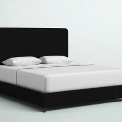Black Velvet Queen Frame WITH Mattress