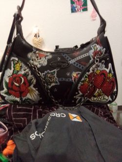 Ed Hardy Tattoo Print Shoulder Bag