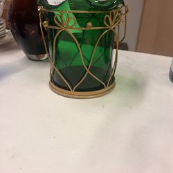 Set Of Two Candle Holders Very Green 