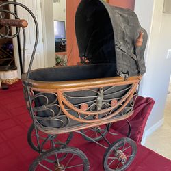 Antique Wicker Doll Buggy