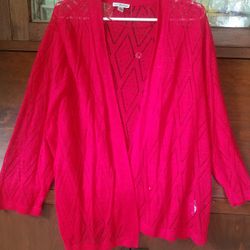 croft and barrow red cardigan Women's size 2X 