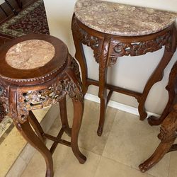 Two Marble Top Stands