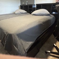 2 Twin Size Bed With Storage And 2 Mattresses 