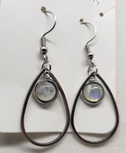 Natural Moonstone Dangle Earrings