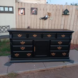 Gorgeous Black Heavy Dresser 35"H x 68"W x 18"D