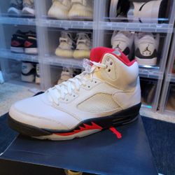 Air Jordan 5 True White/Fire Red-Black