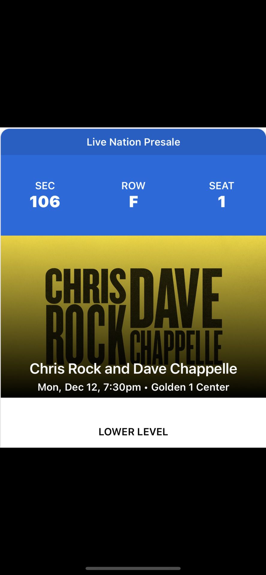 Chris Rock/Dave Chappelle Ticket