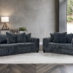 510 Charcoal - Sofa & Loveseat Set **NEW ARRIVAL**