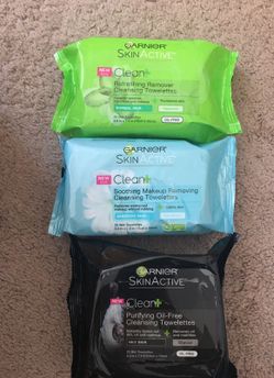 Garnier skinactive face wipes ,4$ each, 10$ for all 3