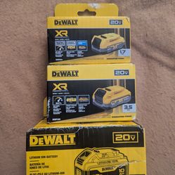 DeWalt batteries 1.7 ah, 3.5 ah, and 10 ah
