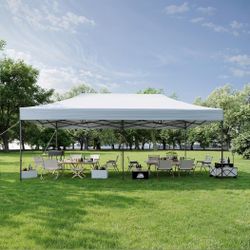 BRAND NEW 10x20 Pop-Up Canopy Tent - Easy Setup & Reliable Shade（white and blue）