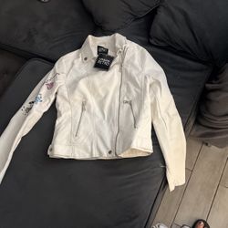 M White Leather Jacket ! New Never Used 
