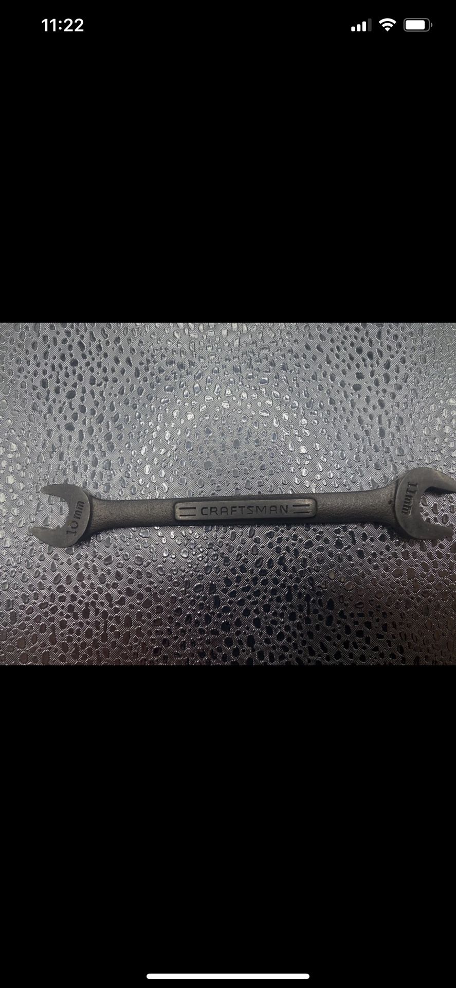 Sears Craftsman USA VV 44504 10 MM - 11 MM Double Open End Wrench Metric Used