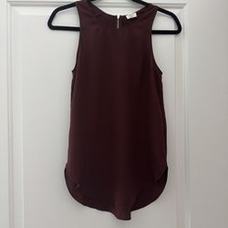 Aritzia Wilfred Sevres Rich Burgundy Sleeveless Blouse