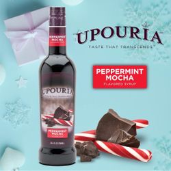 2 Upouria Peppermint Mocha Coffee Syrup Flavoring Gluten-Free, Kosher, 750 mL