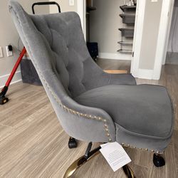 Velvet Gray Computer Chair