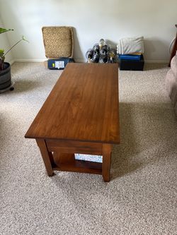 Reclining couch and tables