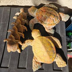 Sea Turtles Family of 7 Backyard Decorations