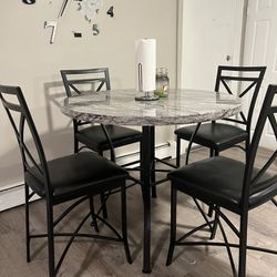 4 Chair Marble Top Kitchen Table