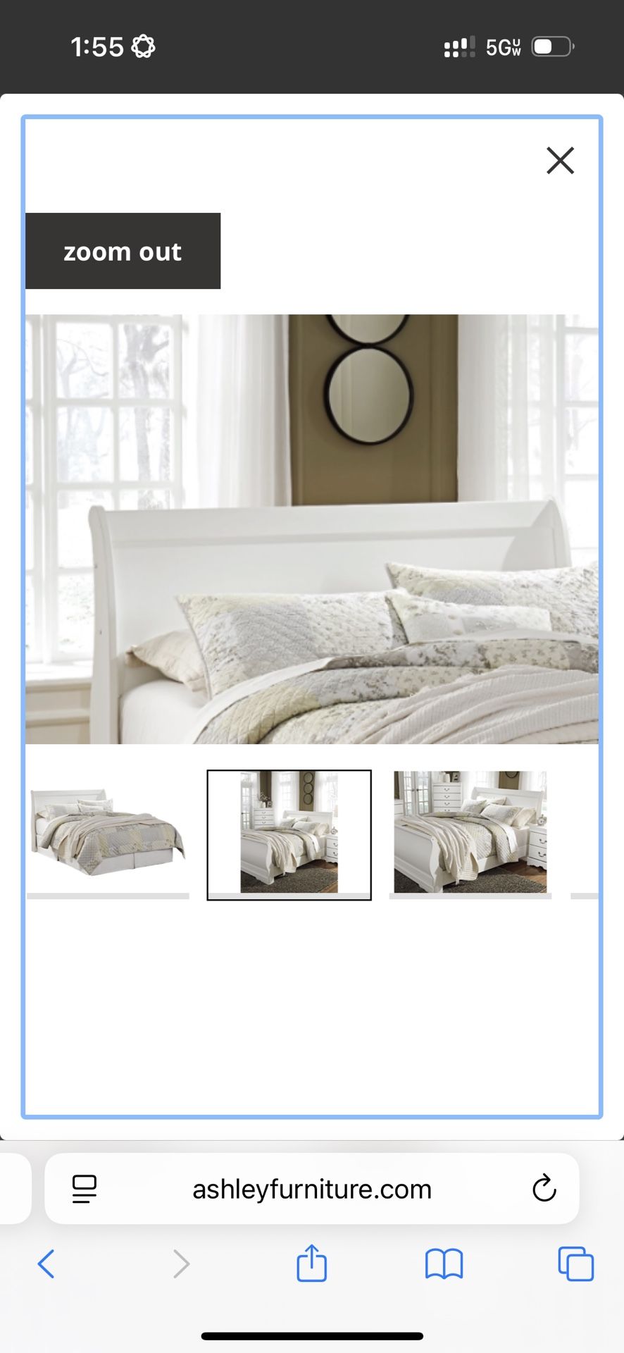 White headboard - Ashley Furniture