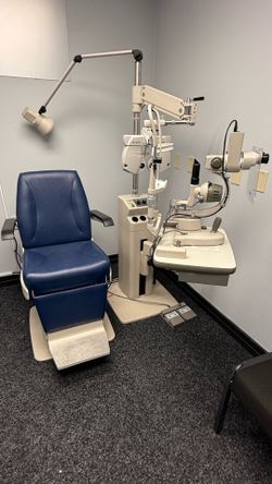 Marco G2 slit lamp and stand Topcon KB50s automatic phoropter and chart