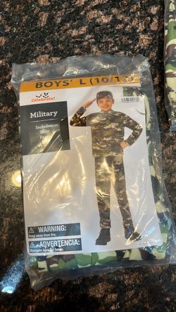 Boys Military Halloween Costume Size L (10/12)