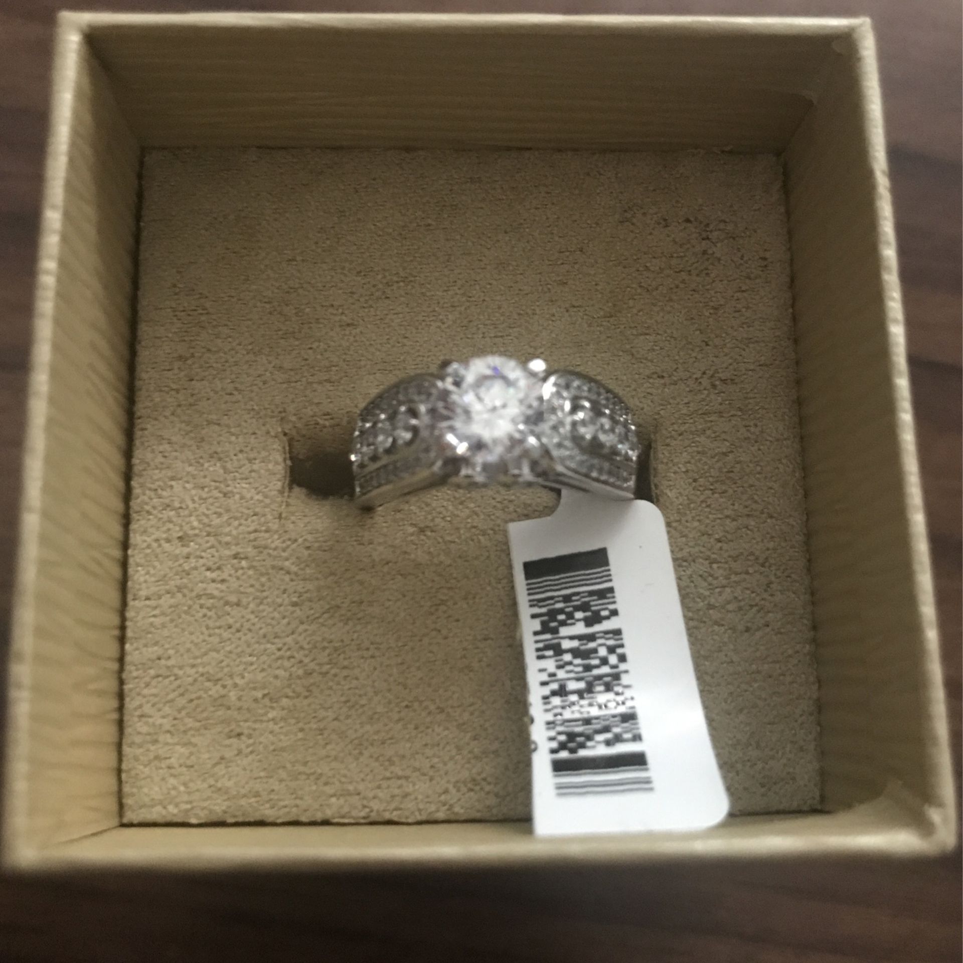 Simulated White Diamond Engagement Ring