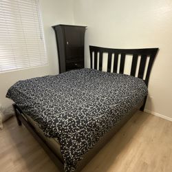 Queen Bedroom Set Bed Nightstand Dresser Mirror 