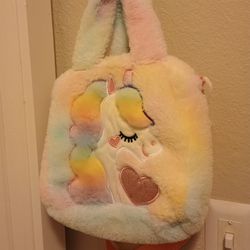 Girls soft material unicorn bag,