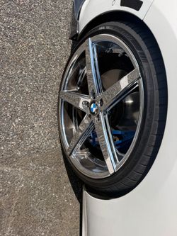 22 inch Chrome wheels 5x112 staggered set
