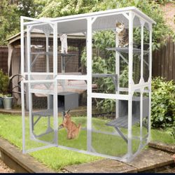 XPT018 cat cage box lovely house cute pet play speace Wooden White Medium