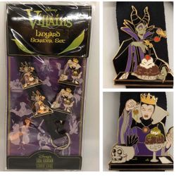 DSF Disney Soda Fountain Villains lanyard 4 pin set - LE 300