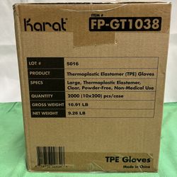 Karat TPE Large Gloves 100Box/2000Cs 