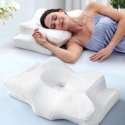 Sleep Doctor Approved Cervical Neck Pillow for Sleeping, Ergonomic Contour Side Sleeper Pillows for Adults, Cooling Orthopedic Pillow