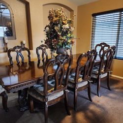 Big 8 Chair Dining Table Set 104"L  x  44"W Or 67"L  x 44"W when  Middle Extensione Removed. 