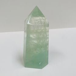 Green Fluorite Crystal Stone Tower, Natural Clear and Green Fluorite Gemstone