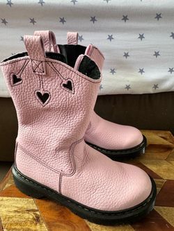 Dr Martens Pink Hearts Leather Boots