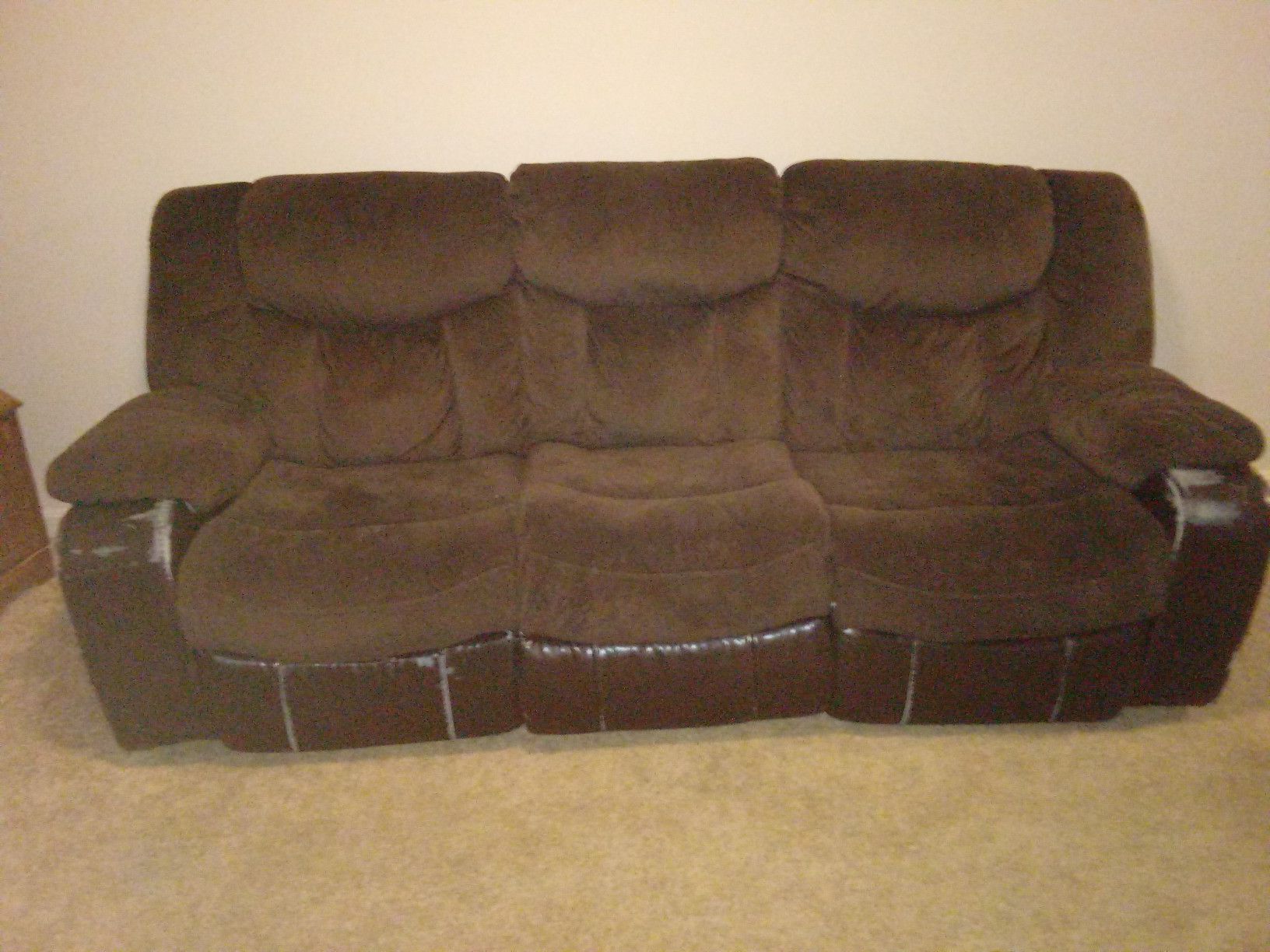 Reclining couch and love seat