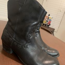 Harley Davidson Black Leather Cowboy Boots 8